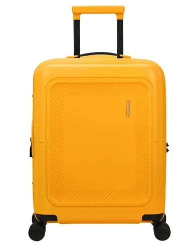 American Tourister DashPop expandable cabin trolley, golden yellow