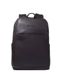 Piquadro Black Square 15,6"Laptop-Rucksack aus Leder, dunkelbraun