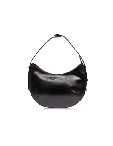 Damen Leder Schultertasche The Bridge Federica, schwarz