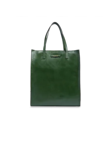 Shopping verticale con chiusura con zip The Bridge Mirra, verde inglese