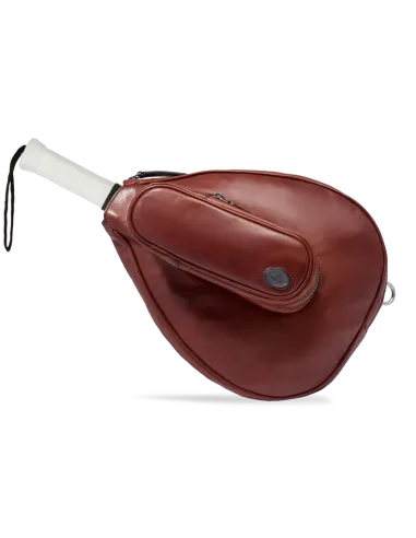 The Bridge leather padel case, brown