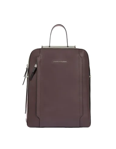 Piquadro Circle Damen-Laptop-Rucksack aus Leder, Dunkelviolett