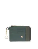 Piquadro Circle Zippered coin pouch with credit card slots, dark green