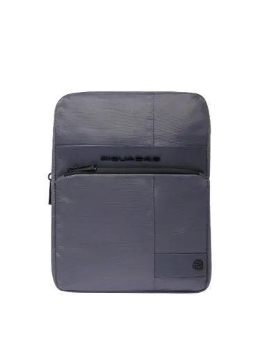 Borsello porta iPad® in tessuto e pelle Piquadro Wollem, avio