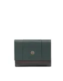 Piquadro Circle Small size, women's trifold wallet with credit card facility, dark green