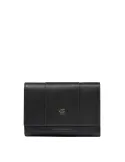 Piquadro Circle Small size, women's trifold wallet in leather, black