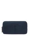 Piquadro Hedley men's leather clutch bag with three compartments, blue