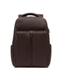 Piquadro Hedley 14" computer leather backpack, dark brown