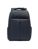 Zaino porta pc da 14 in pelle con cinghia sternale Piquadro Hedley, blu