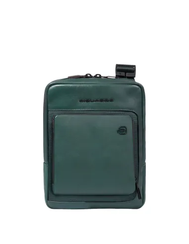 Borsello uomo in pelle e tessuto porta iPad®mini Piquadro Liko, verde