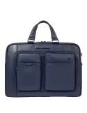 Piquadro Liko 15.6 computer portfolio briefcase with two handles, blue