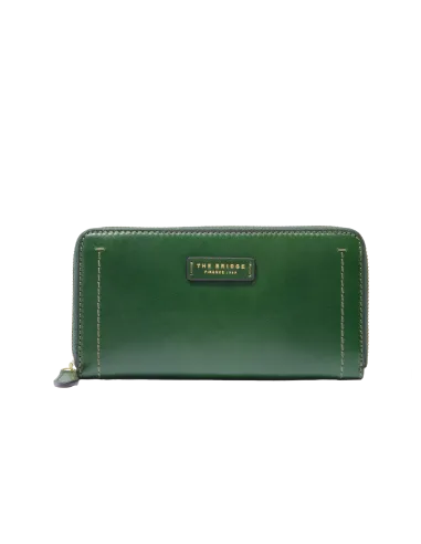 The Bridge Fiona women's zipped leather wallet, English green