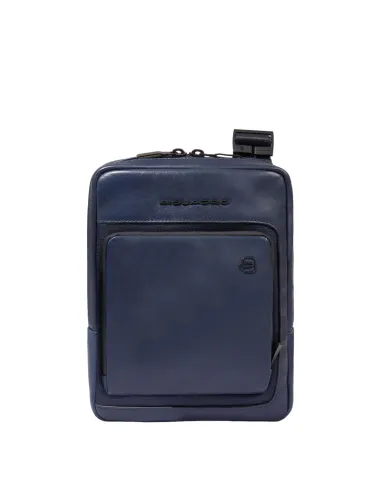 Borsello uomo in pelle e tessuto porta iPad®mini Piquadro Liko, blu