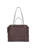 Women's computer and iPad bag with three compartments, dark violet