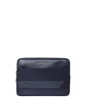 Piquadro Nevet fabric and leather men's clutch bag, blue