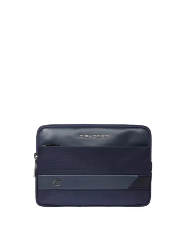 Piquadro Nevet Stoff und Leder Clutch Tasche für Männer, blau