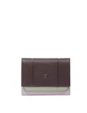 Piquadro Circle Small size, women's trifold wallet with credit card facility, dark purple