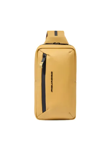 Monospalla uomo porta iPad®mini indossabile a zaino Piquadro C2OW, giallo