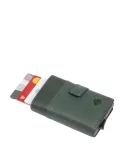 Porta carte di credito in metallo Piquadro Black Square, verde