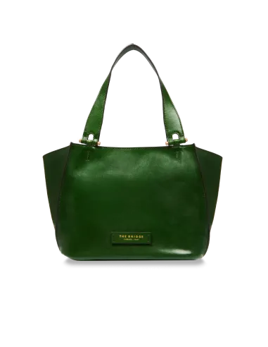 The Bridge Febe shopping bag with zip closure, English green