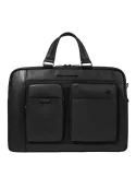 Piquadro Liko 15.6 computer portfolio briefcase with two handles, black