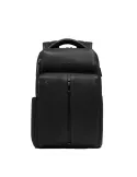 Piquadro Hedley kleiner Laptop-Rucksack aus Leder, schwarz