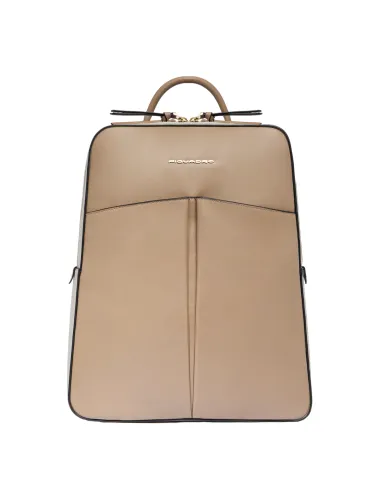 Piquadro Ashley 15.6 computer backpack with two compartments, beige