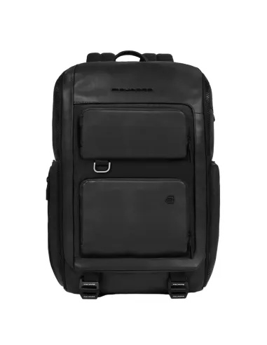 Piquadro Liko travel backpack with 15,6" laptop compartment, black