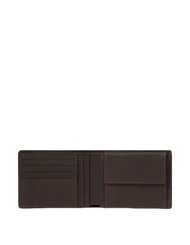 Piquadro Hedley men's wallet with coin pocket, dark brown