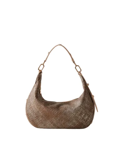 Borbonese Oyster Schultertasche, op natur-beige