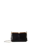 Leder-Clutch-Tasche mit Kettenriemen Borbonese, schwarz