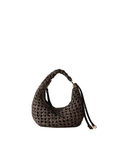 Borbonese mini hobo bag, op natural-black