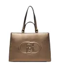 Borsa Liu Jo con due manici e due tracolle, bronzo metal