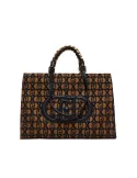 Liu Jo Shopping Bag in jacquard fabric, brown