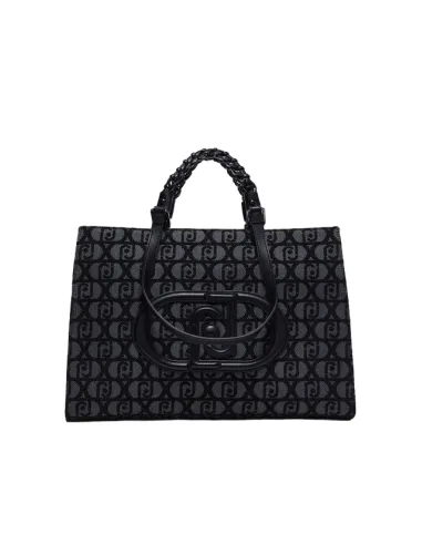 Liu Jo Shopping Bag in jacquard fabric, black