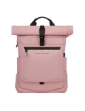 Piquadro Roll-Top computer backpack, pink