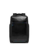 Zaino in pelle da viaggio porta pc da 14 Piquadro Blue Square, nero