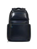 Zaino da viaggio in pelle con porta pc da 15,6 con cavo antifurto Piquadro Blue Square, blu