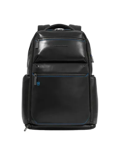 Piquadro Blue Square travel backpack with anti-theft cable, black