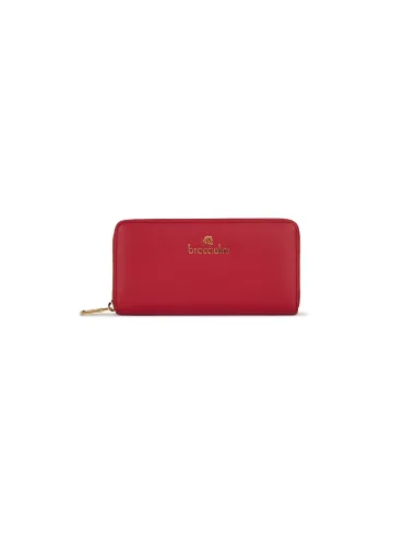 Braccialini Basic women's leather wallet with zip fastener, red