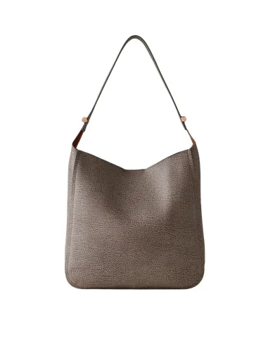 Borbonese Damen- Schultertasche, clay grey