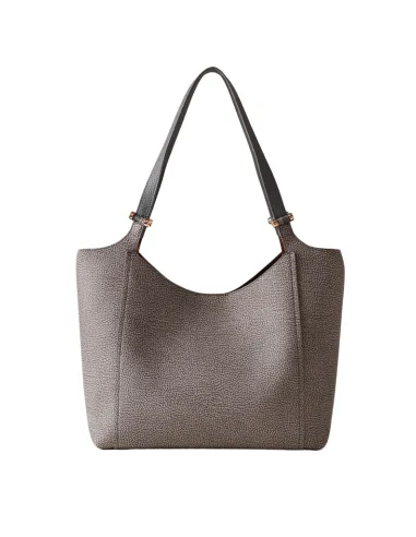 Borbonese Bolt shopping bag, clay grey