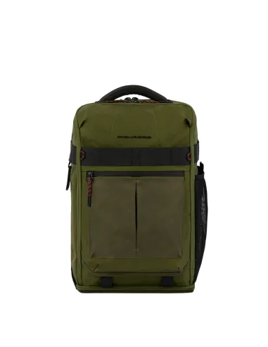 Piquadro Arne travel backpack with laptop compartment, green