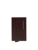 Piquadro B2 Credit card case with sliding system and cash clip, dark brown