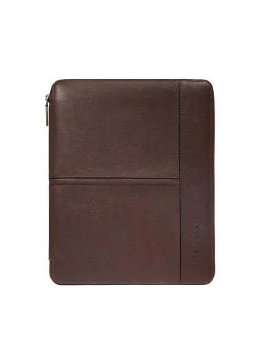 Piquadro Hedley leather notepad holder, dark brown