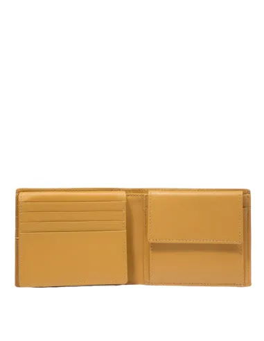 Piquadro Kiri leather men's wallet, yellow