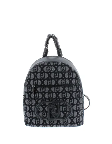 Liu Jo Damen-Rucksack aus Jacquard-Stoff, schwarz