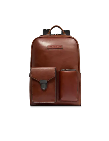 The Bridge Filippo laptop backpack with two compartments, brown