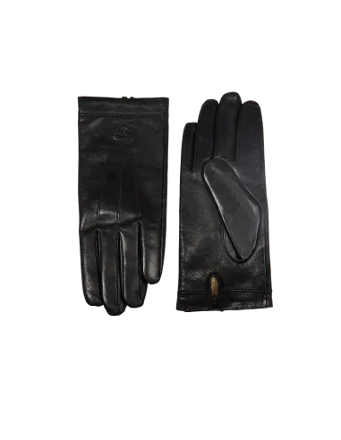 The Bridge men's leather gloves with wool lining, black