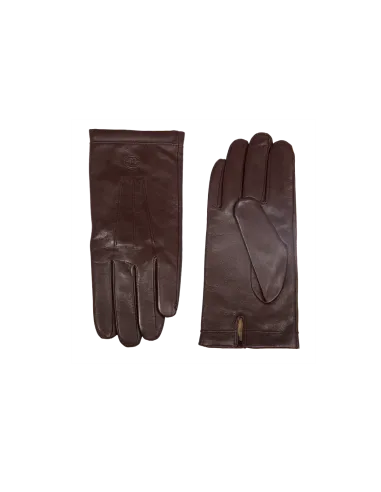 The Bridge men's leather gloves with wool lining, dark brown